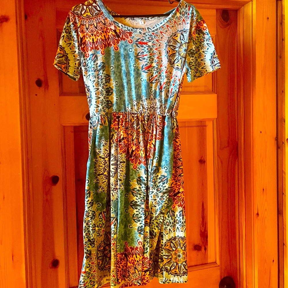 Boho dress with pockets. Womens Large.